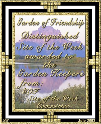 Distinguished Site of the Week Award for the Garden Keepers from the SOTW Committee