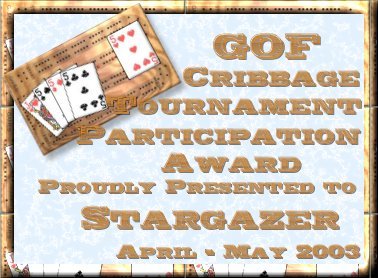 Cribbage Tournament Participation Award